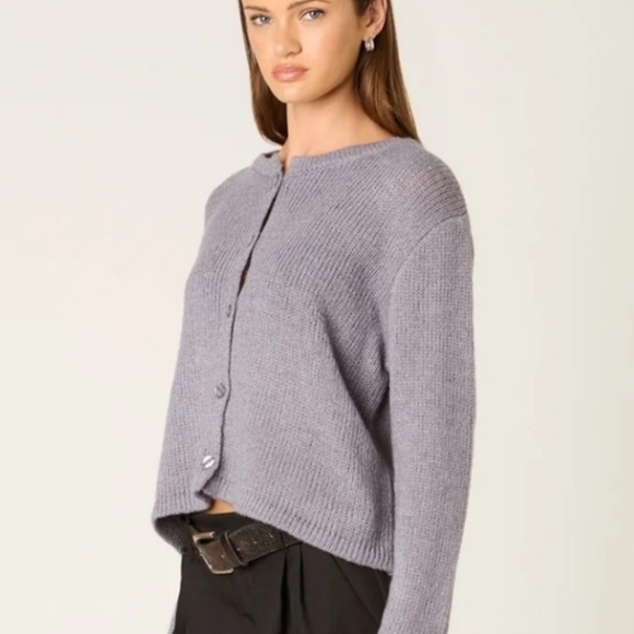 NIA Ariana Wool Blend Cardigan Gray NWT Plus Size Approximate Size 18 - Picture 2 of 13